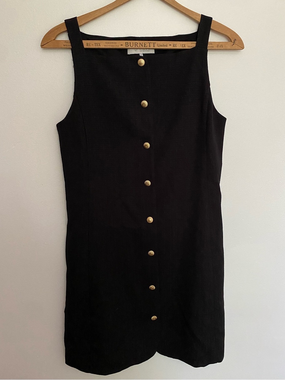 WayF Classic Black Button-Front Women's Dress